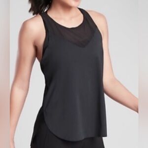 Athleta Speedwork Tank Top Womens S Black Mesh Racerback Athletic Running Gym